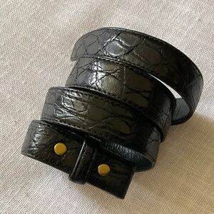 Tiffany & Co.Black Genuine Crocodile Belt Size 32 Vintage But NEW